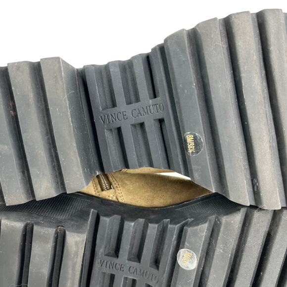 Vince Camuto Mecale Studded Combat Hiking Boot Suede Tan 8M - Picture 12 of 14